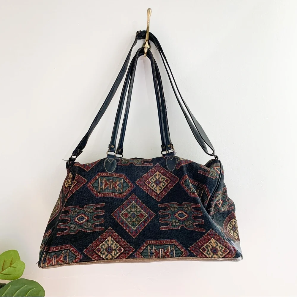Vintage Gitano Southwestern Boho Large Travel Bag - Picture 2 of 14